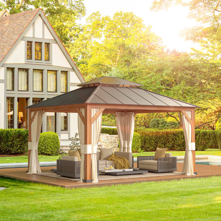 EROMMY 14 Ft. W x 12 Ft. D Metal Patio Gazebo Wayfair